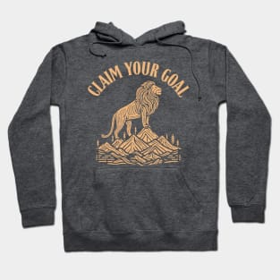 "Peak Dominance" Lion and Goal Achievement Hoodie